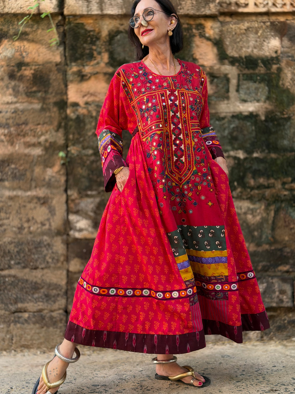 The Navratri Spectacular: 1-of-1 Vintage Embroidered Heritage Dress