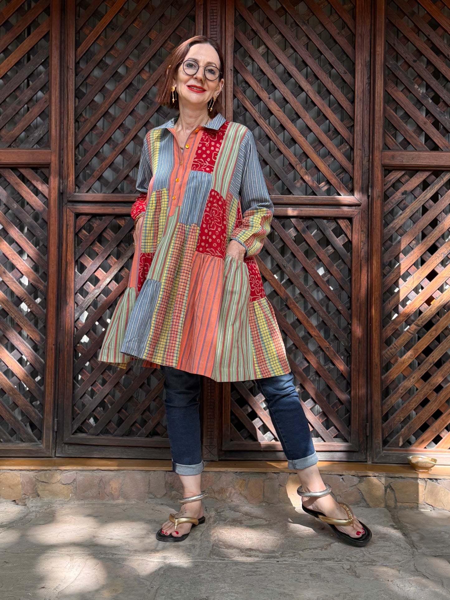 Colorful Cotton shirt in Khadi checks