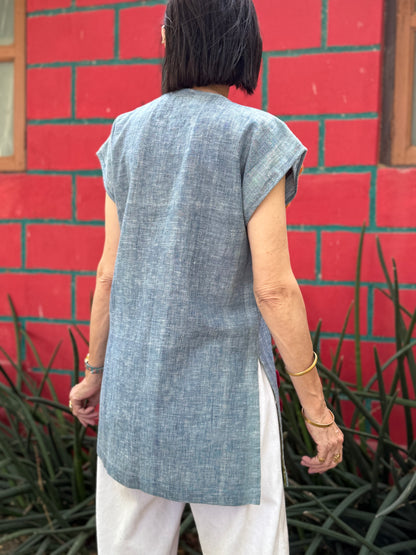 Handloom Kurta with Applique Flowers