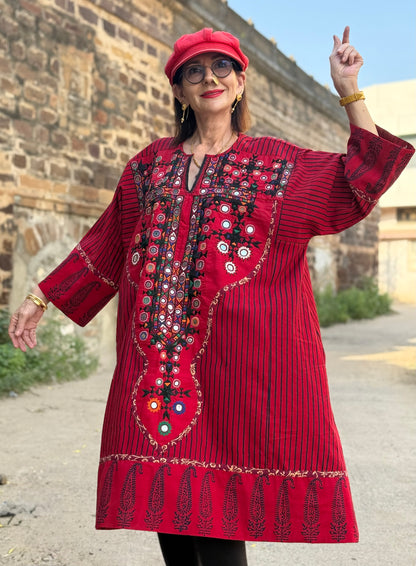 Heritage Kutch Soof Embroidery Dress – XL