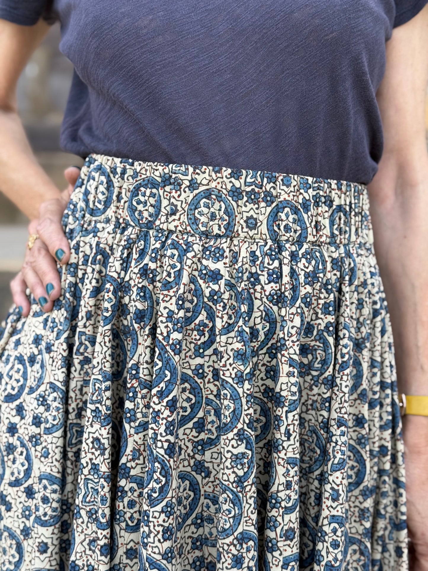 Blue Ghagra Skirt in Indigo Ajrakh