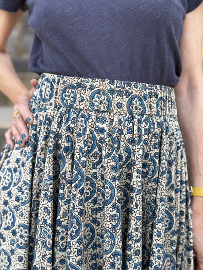 Blue Ghagra Skirt in Indigo Ajrakh
