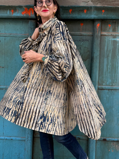 Inner Artist Voluminous Indigo Cotton Shirt
