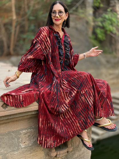 Parisian Vibes Block Printed Cotton Shirtdress