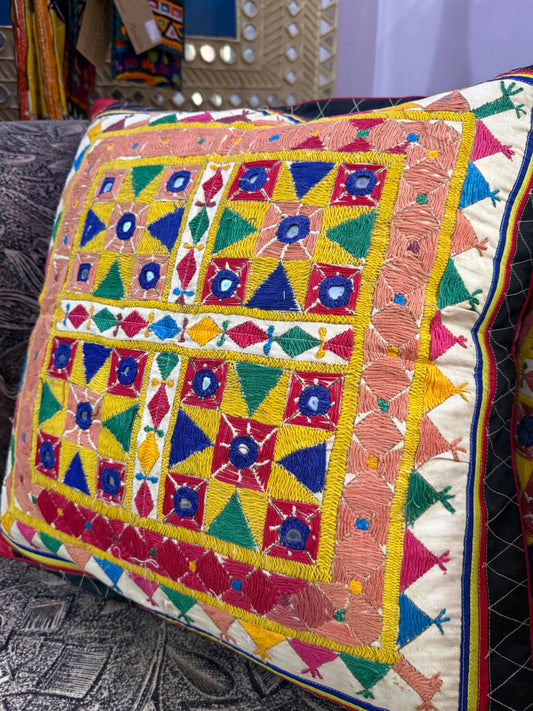 A Pair of Kutch Embroidery Cushion Covers