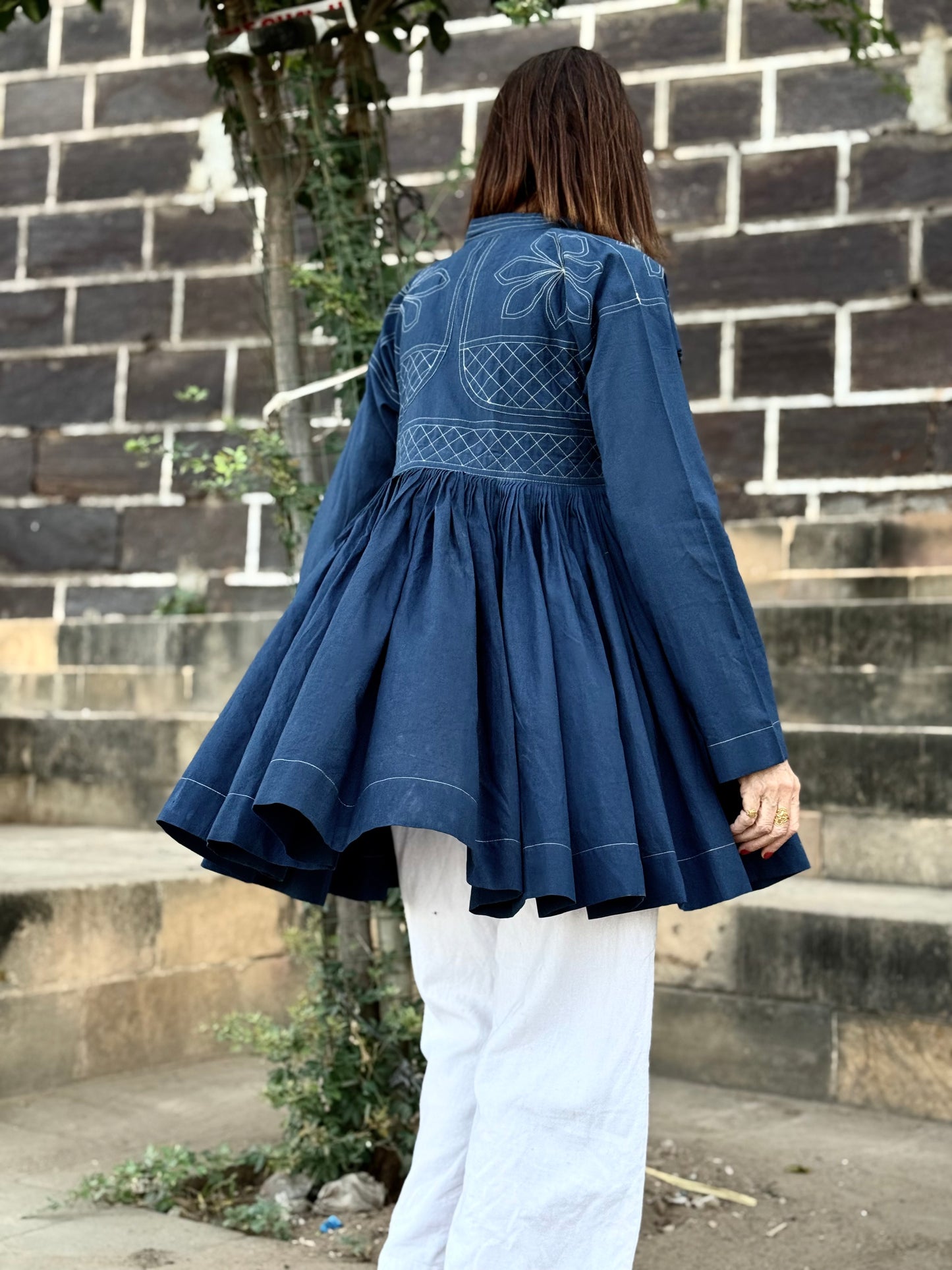 Indigo Blue Rabari Kediya Inspired Jacket