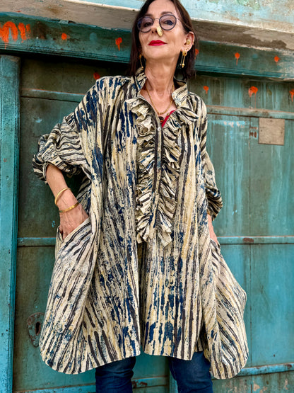 Inner Artist Voluminous Indigo Cotton Shirt