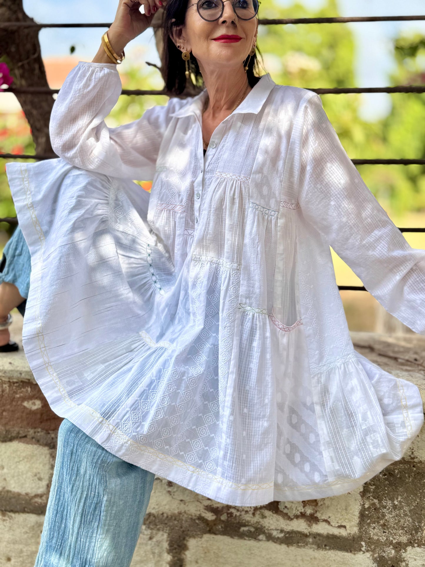 Flowing White Cotton Shirt