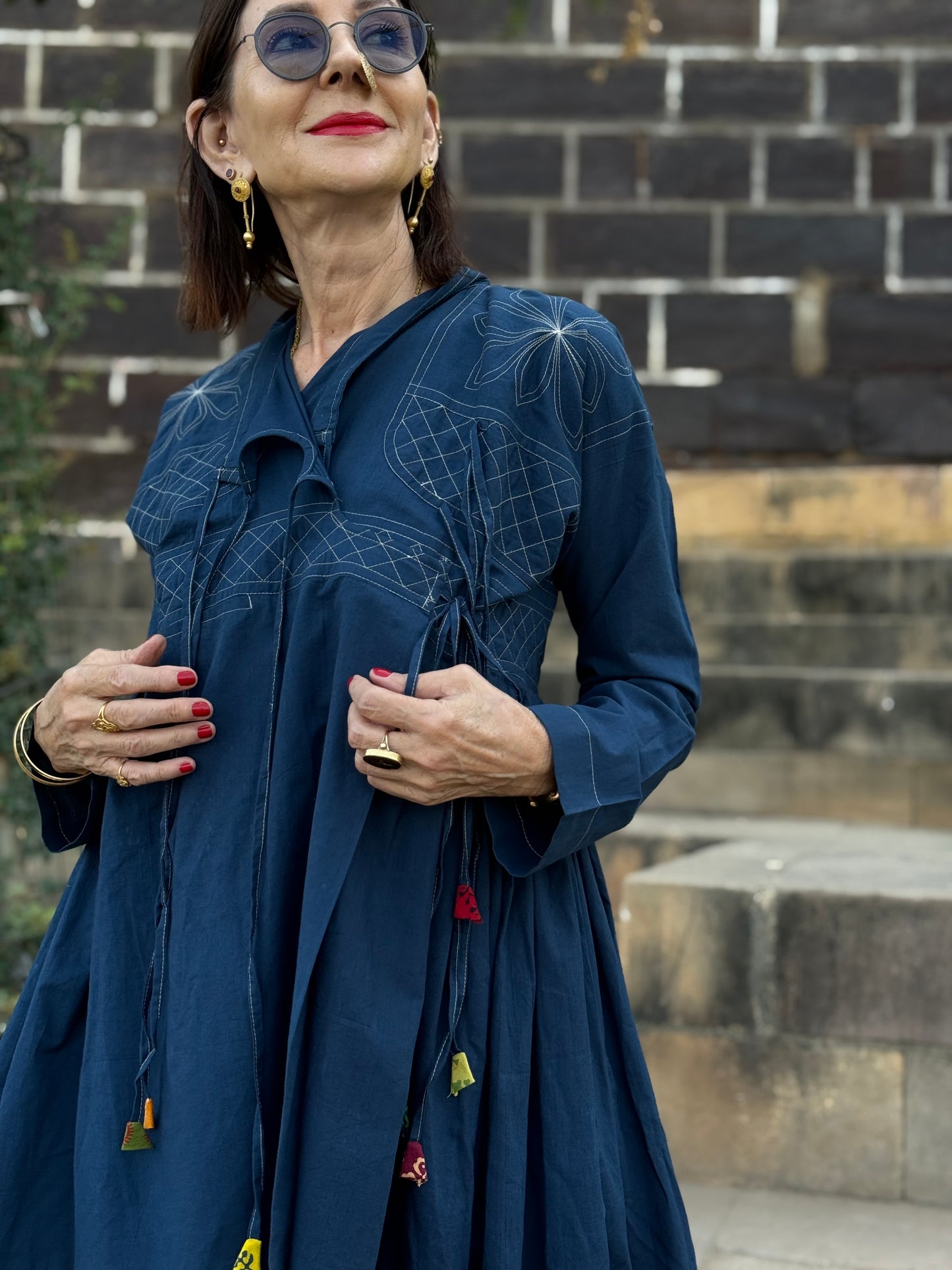 Indigo Blue Rabari Kediya Inspired Jacket