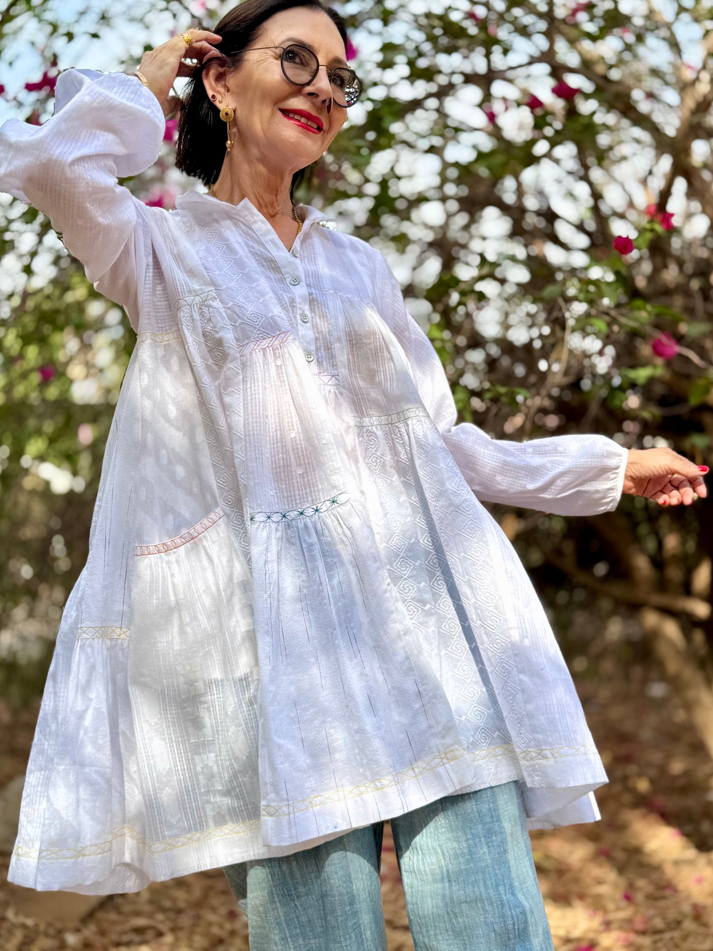 Flowing White Cotton Shirt