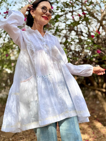 Flowing White Cotton Shirt