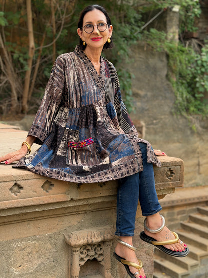 Cotton Tunic in Abstract Ajrakh