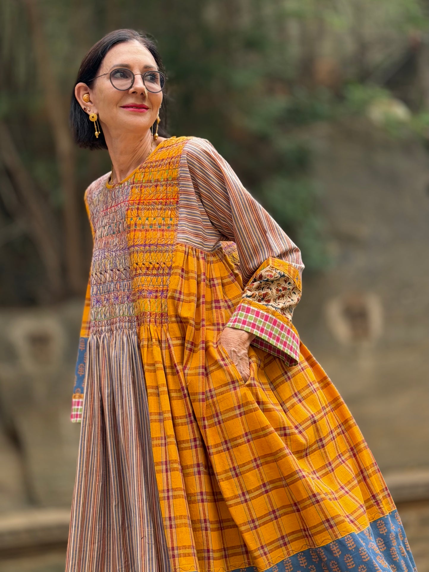 The Limited-Edition 'Atelier' Khadi Cotton Patchwork Dress