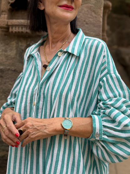 Striped Pure Cotton Shirtdress