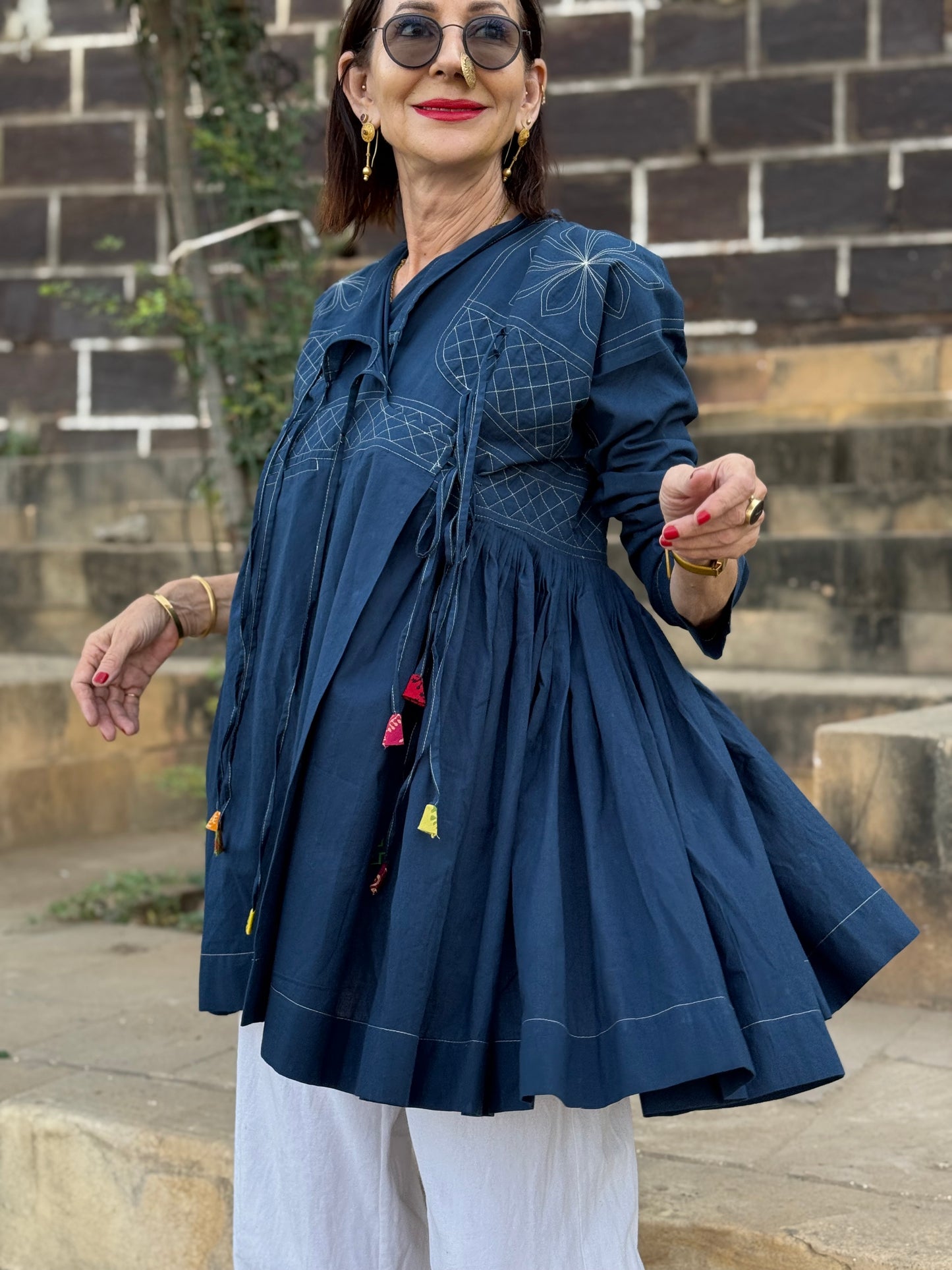 Indigo Blue Rabari Kediya Inspired Jacket
