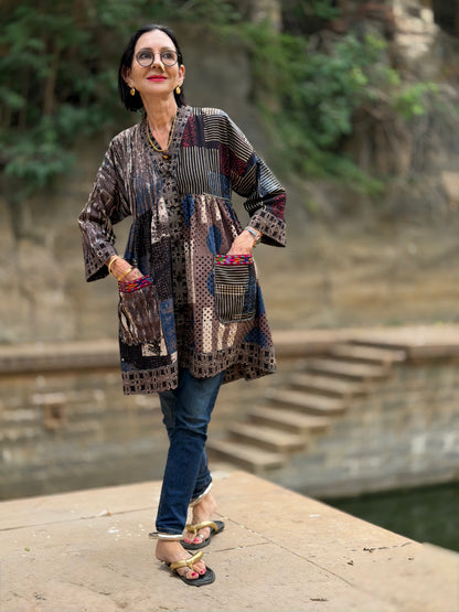 Cotton Tunic in Abstract Ajrakh