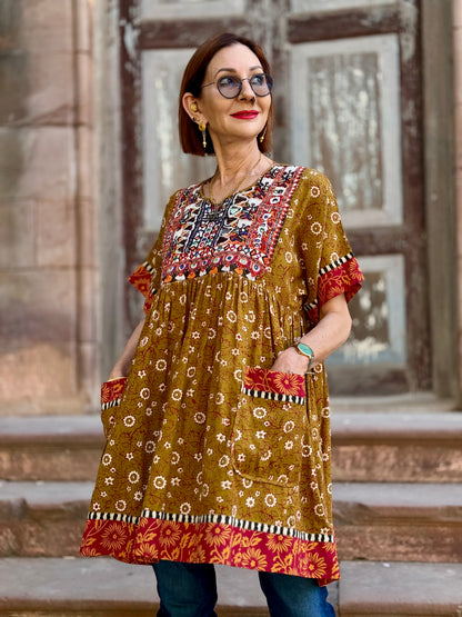 Kutch Tribal Embroidery Block Printed Tunic