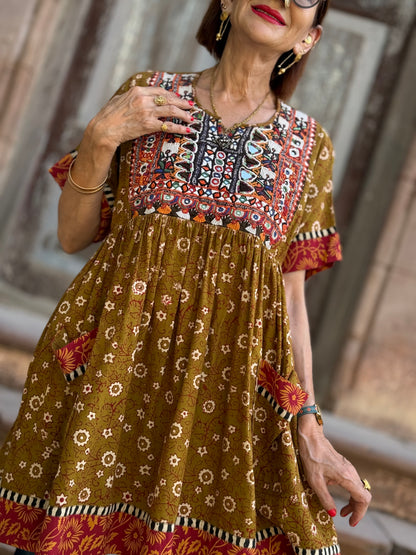 Kutch Tribal Embroidery Block Printed Tunic