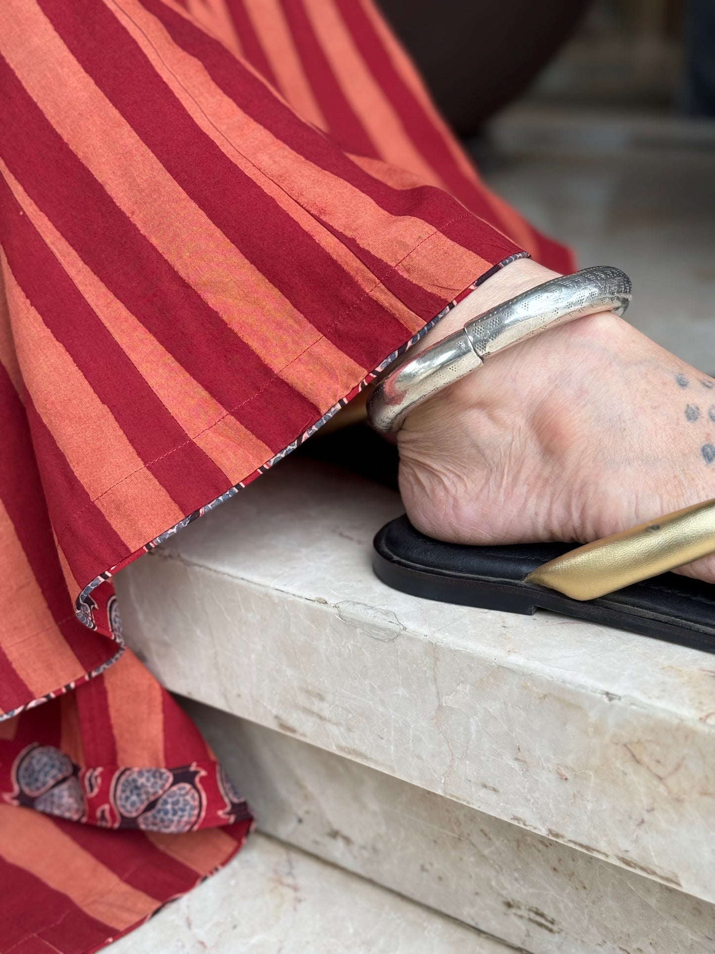 Stripe Maxi Skirt in Block Printed Cotton. Twirl Skirt Perfection!