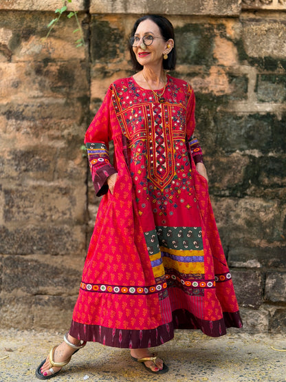 The Navratri Spectacular: 1-of-1 Vintage Embroidered Heritage Dress