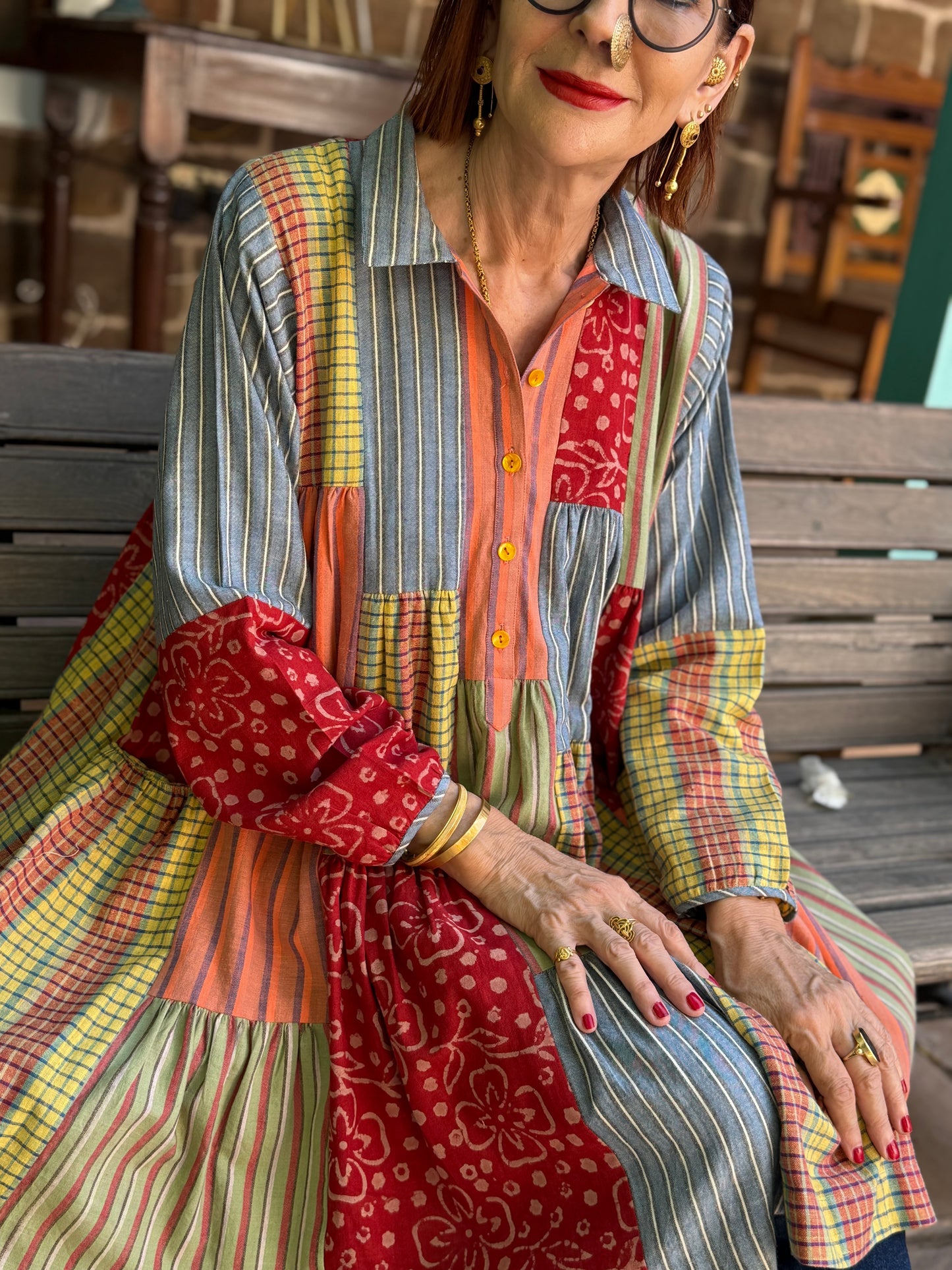 Colorful Cotton shirt in Khadi checks