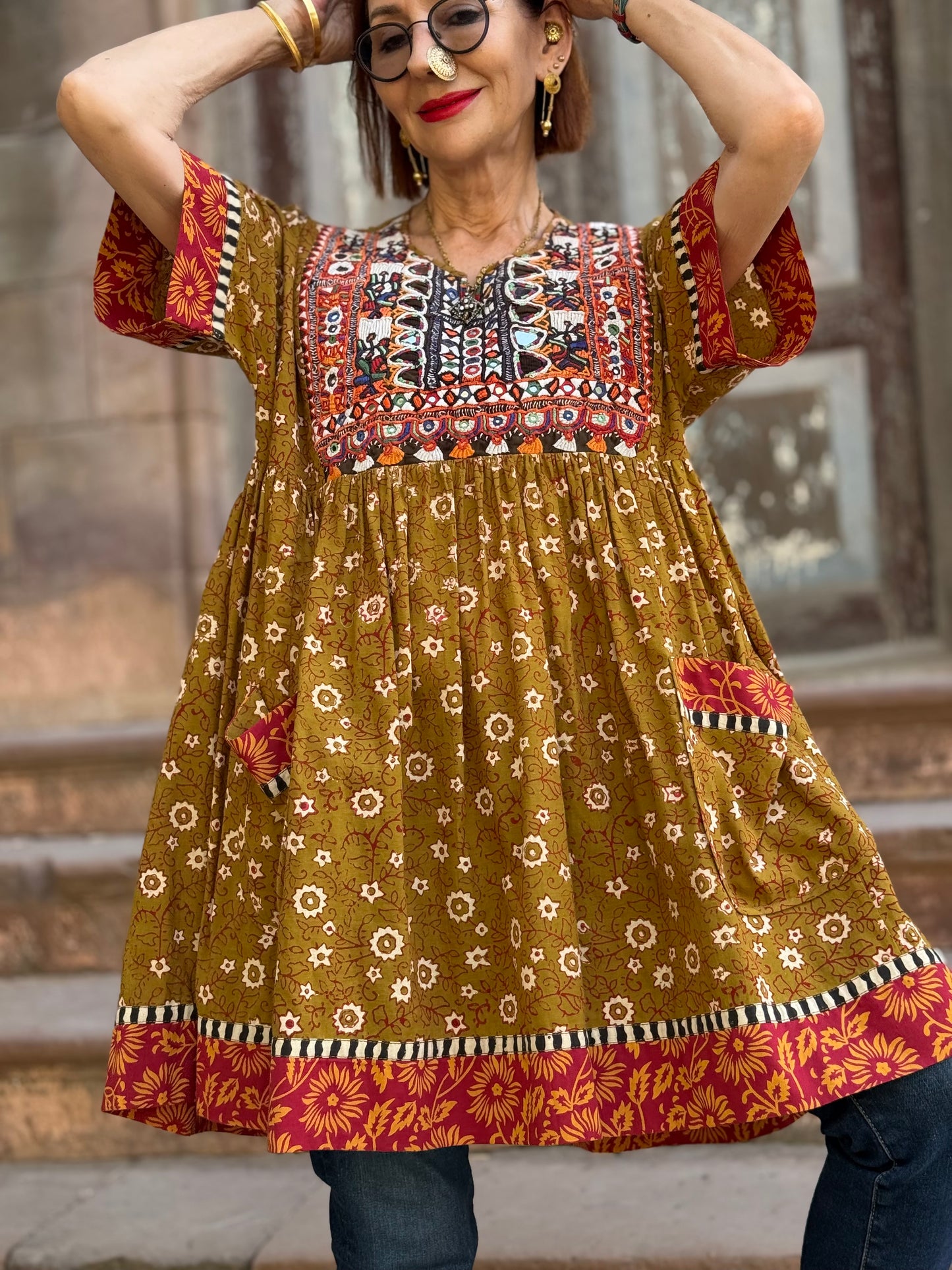 Kutch Tribal Embroidery Block Printed Tunic