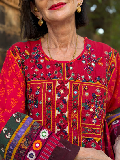 The Navratri Spectacular: 1-of-1 Vintage Embroidered Heritage Dress
