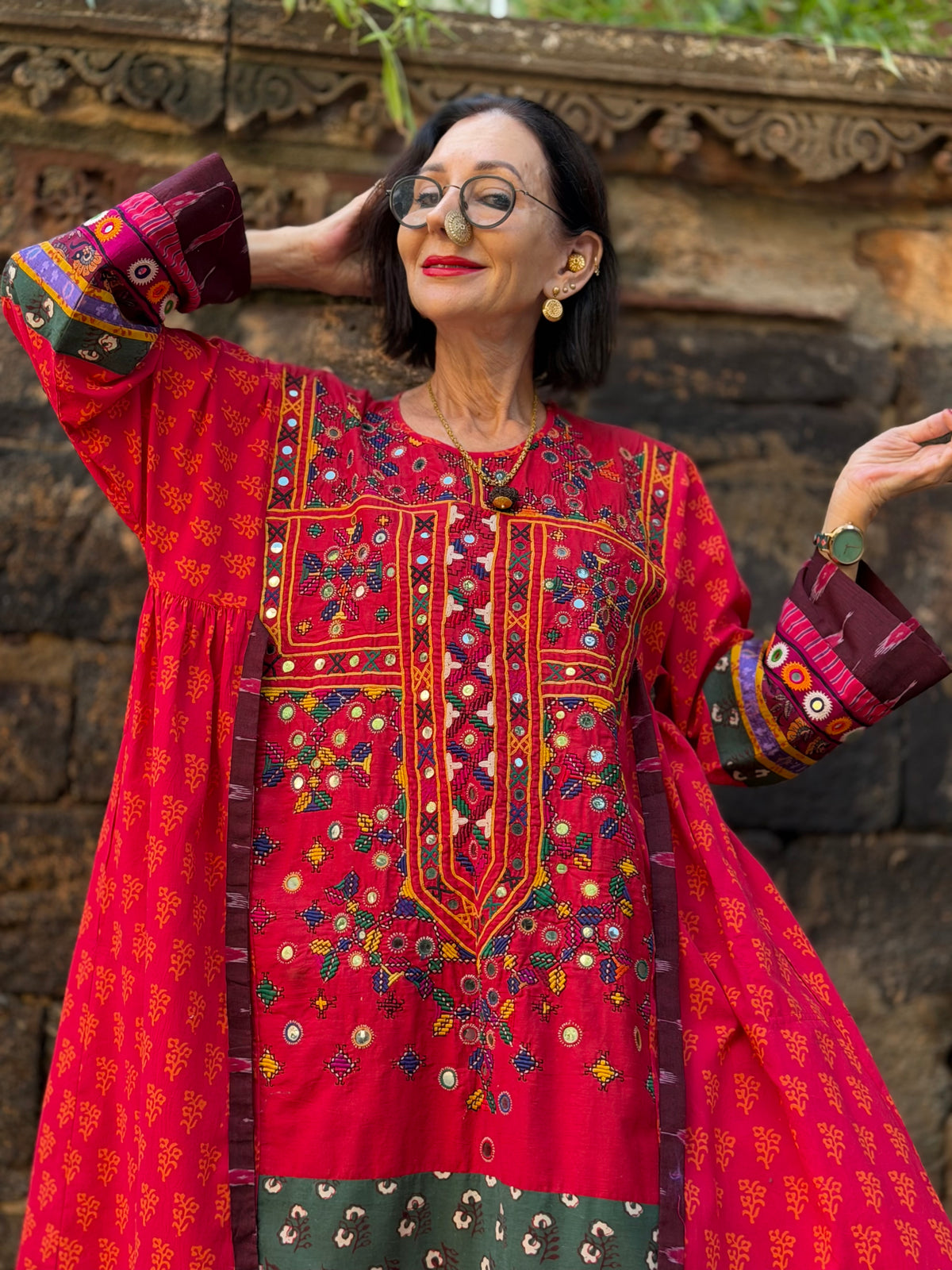 The Navratri Spectacular: 1-of-1 Vintage Embroidered Heritage Dress