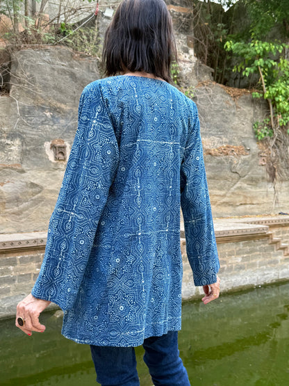Handcrafted Cotton Tunic With Kutch Embroidery