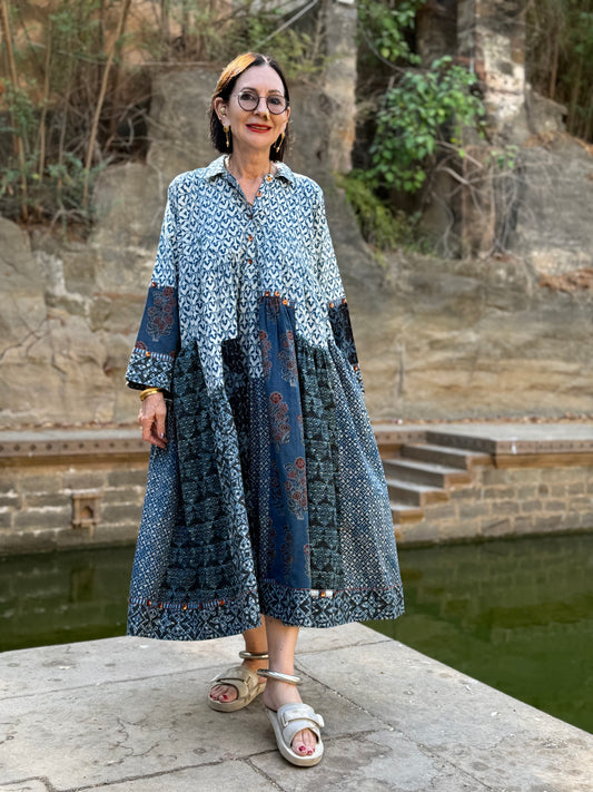 Tiered Indigo dress
