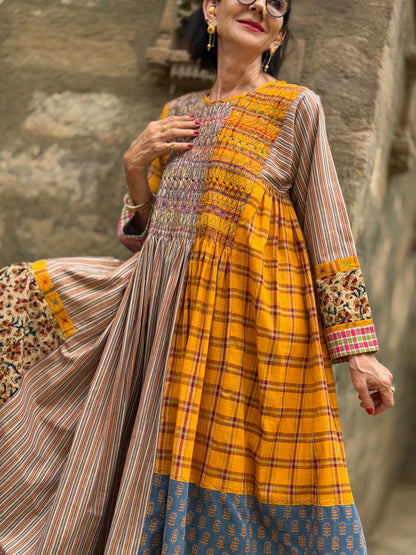 The Limited-Edition 'Atelier' Khadi Cotton Patchwork Dress