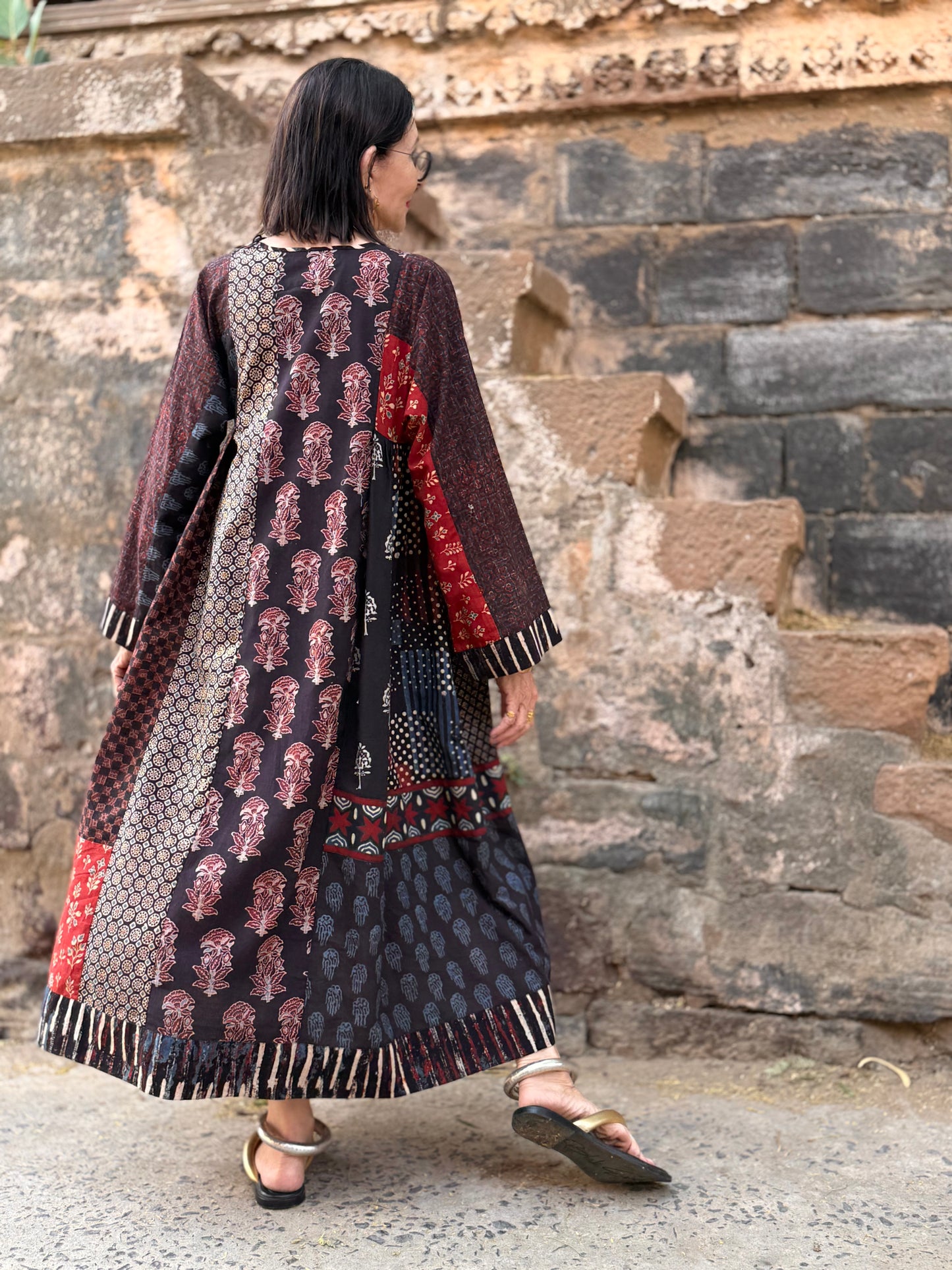 Cotton Ajrakh Dress With Art Wear Style