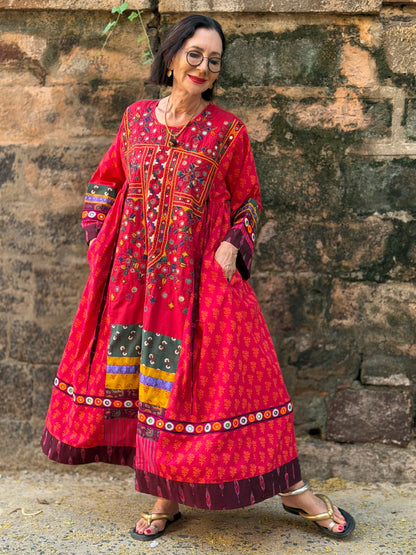 The Navratri Spectacular: 1-of-1 Vintage Embroidered Heritage Dress