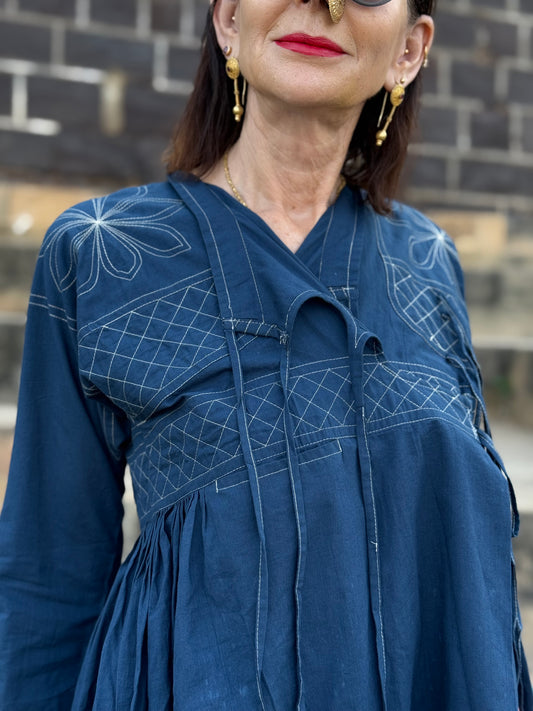 Indigo Blue Rabari Kediya Inspired Jacket