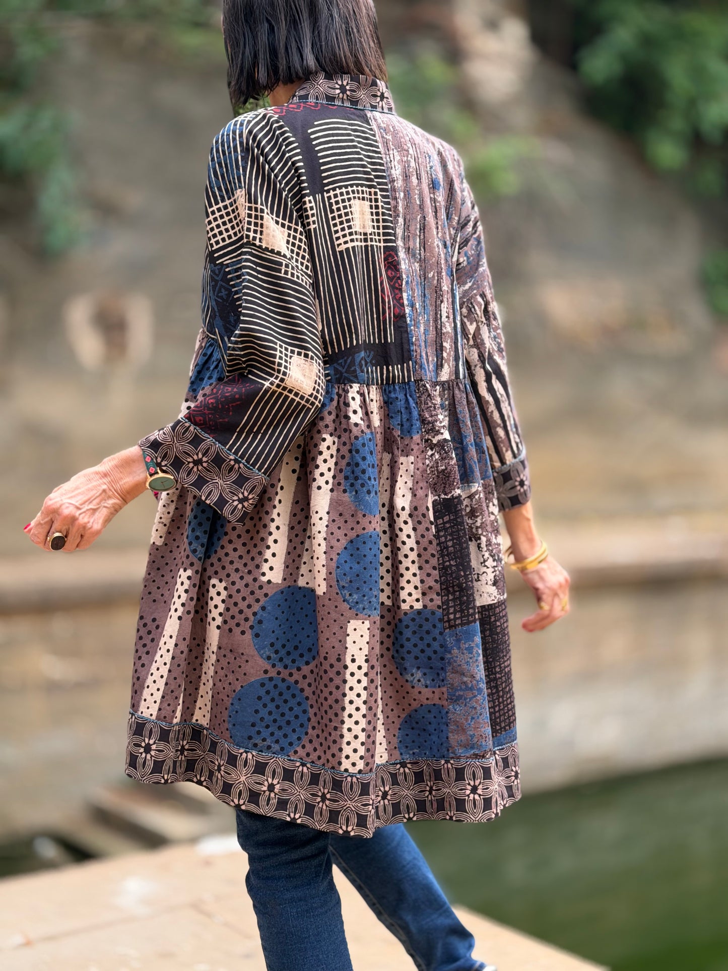 Cotton Tunic in Abstract Ajrakh