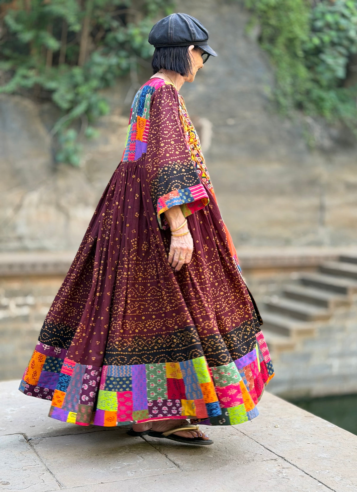 Madame Hall Vintage Kutch Embroidery & Bandhani Masterpiece Dress