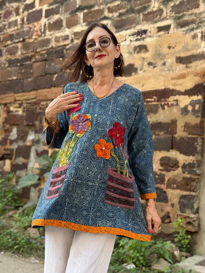 Flower Pot Pocket Tunic – Trompe L’oeil Effect