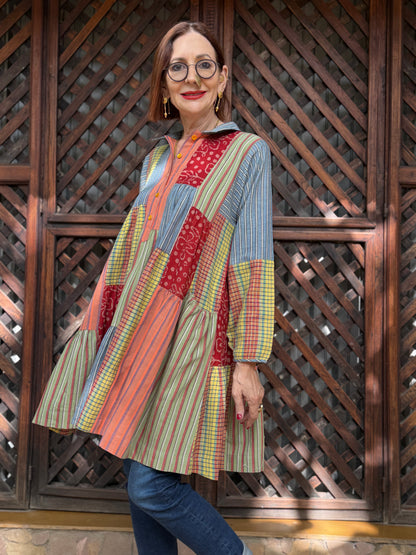 Colorful Cotton shirt in Khadi checks