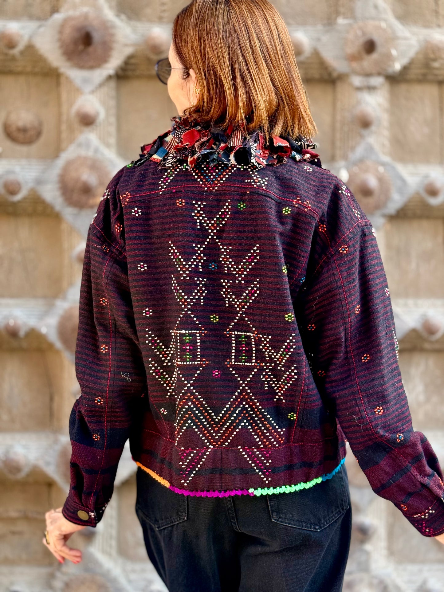 Tangaliya Hand Woven Bomber Jacket