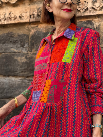 Bright pink cotton shirt