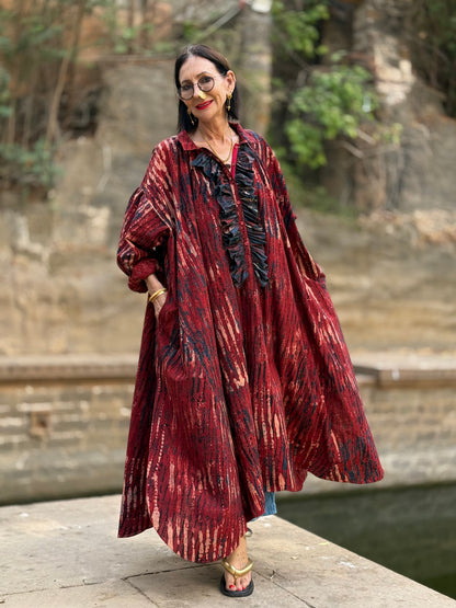 Parisian Vibes Block Printed Cotton Shirtdress