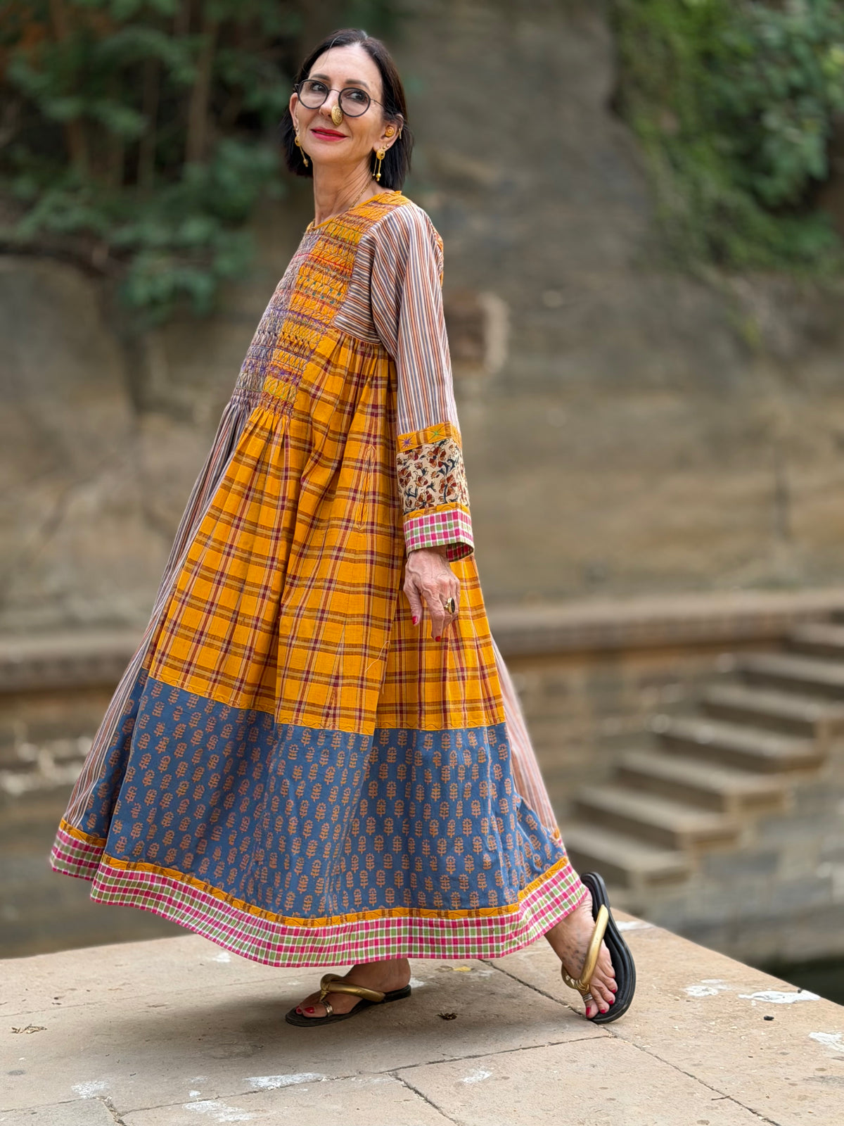 The Limited-Edition 'Atelier' Khadi Cotton Patchwork Dress