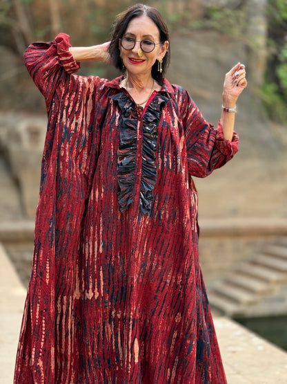 Parisian Vibes Block Printed Cotton Shirtdress