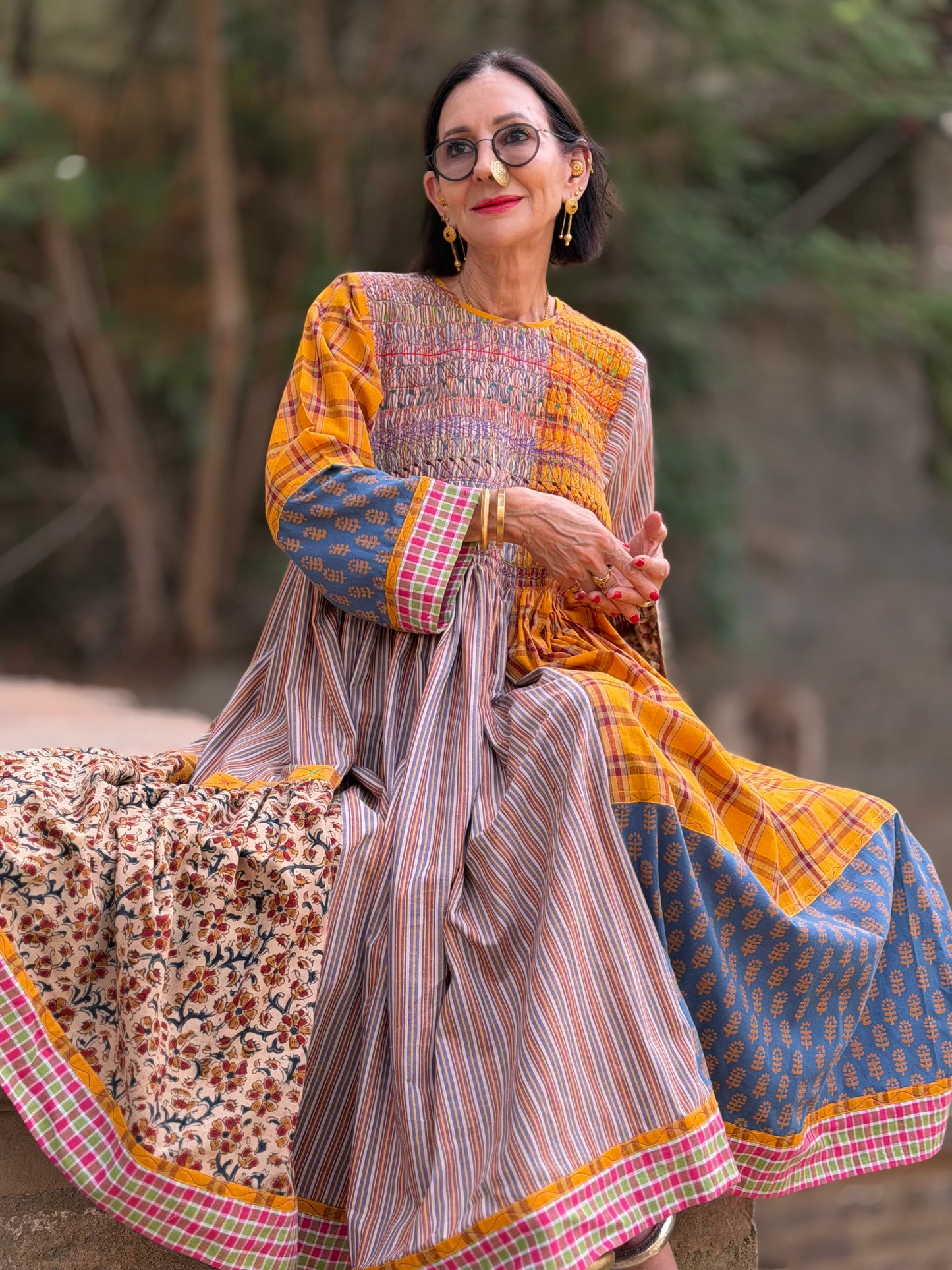 The Limited-Edition 'Atelier' Khadi Cotton Patchwork Dress