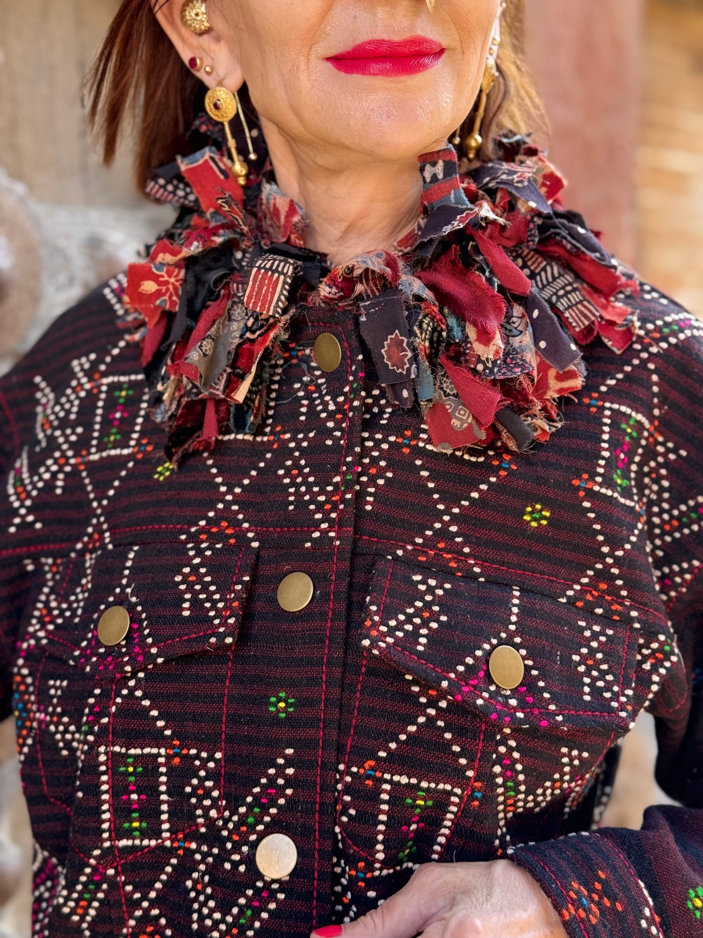 Tangaliya Hand Woven Bomber Jacket