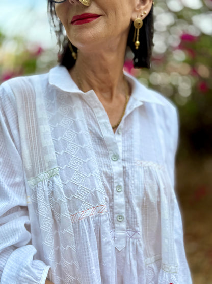 Flowing White Cotton Shirt