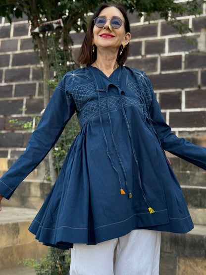 Indigo Blue Rabari Kediya Inspired Jacket